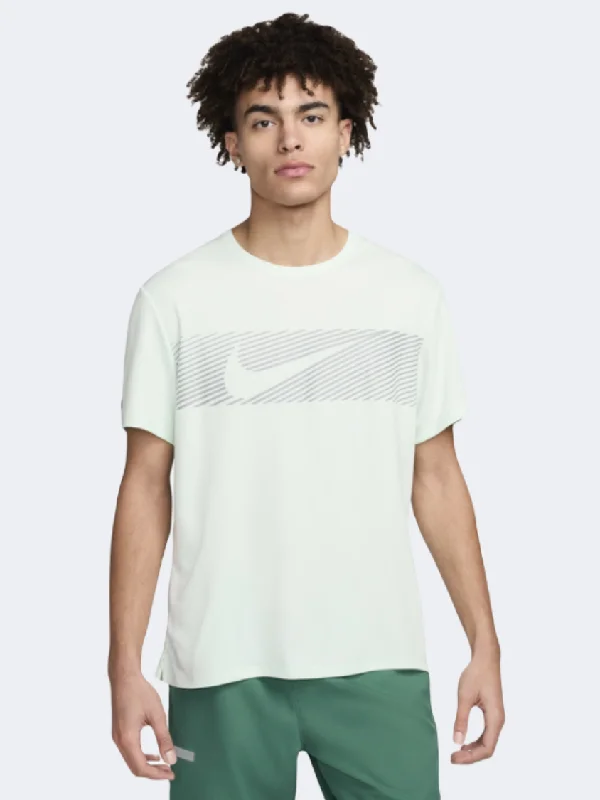 Casual T-Shirt for Men-Nike Flash Miler Men Running T-Shirt Barely Green/Silver