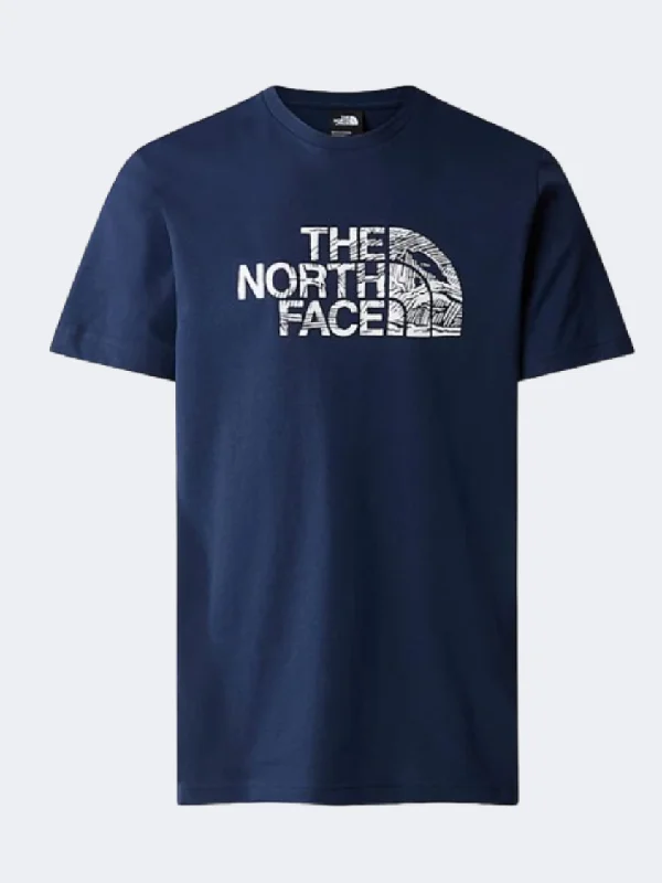 Valentine’s Day T-Shirt for Women-The North Face Woodcut Dome Men Lifestyle T-Shirt Summit Navy