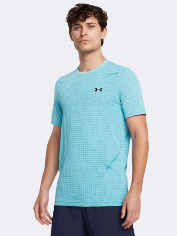 Personalized T-Shirt for Men-Under Armour Vanish Grid Men Training T-Shirt Sky Blue/Black