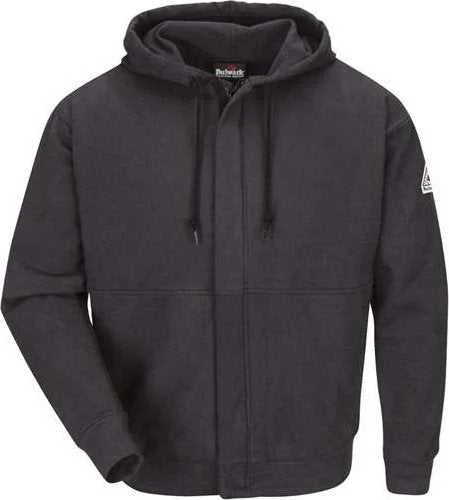 Bulwark SEH4L Zip-Front Hooded Sweatshirt - Long Sizes - Charcoal