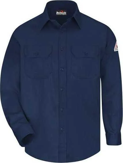 Retro Button Down Shirts for Women-Bulwark SLU8 Uniform Shirt - Navy