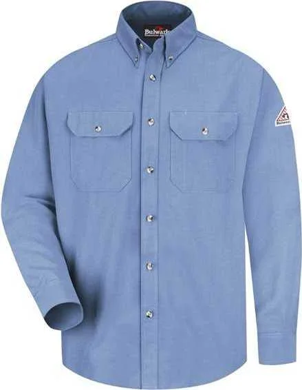 High-End Button Down Shirts for Men-Bulwark SMU2L Uniform Shirt Long Sizes - Light Blue