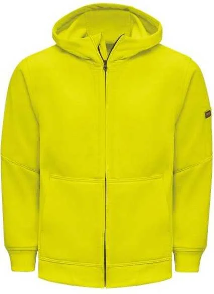 Cotton Button Down Shirts for Women-Red Kap HJ10 Performance Hooded Full-Zip Sweatshirt - Yellow