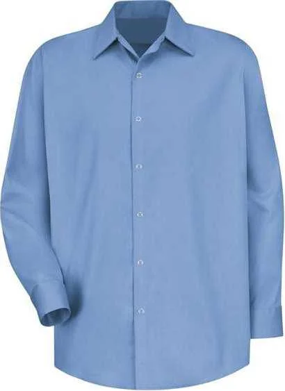 Cool Button Down Shirts for Men-Red Kap SC16 Long Sleeve Specialized Cotton Work Shirt - Light Blue