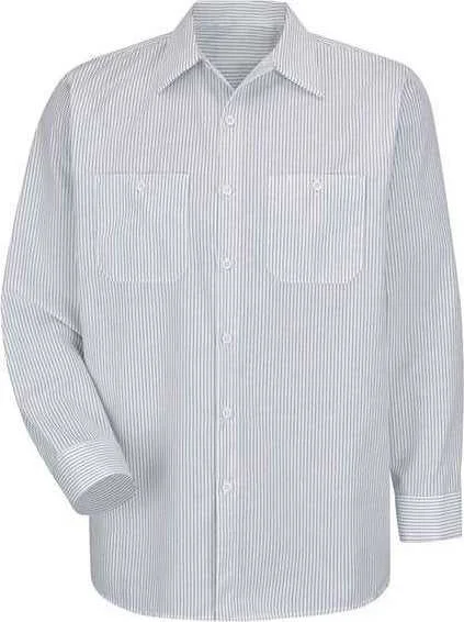 Luxury Button Down Shirts for Men-Red Kap SP10 Premium Long Sleeve Work Shirt - CW-White Charcoal