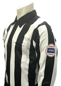 Long Sleeve Soft Shirts-KSHSAA Football 2 1/4" FOUL WEATHER Referee Long Sleeve Shirt