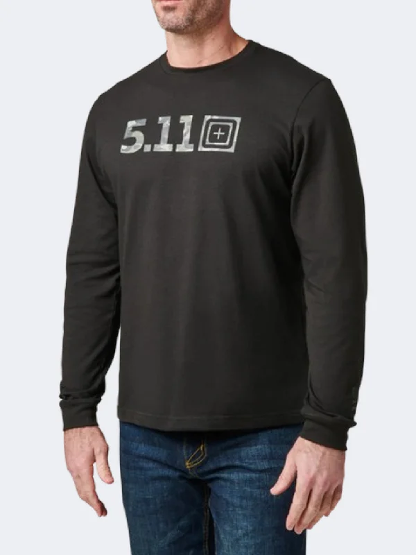 Long Sleeve Hoodies-5-11 Logo Fill Men Tactical Long Sleeve Black