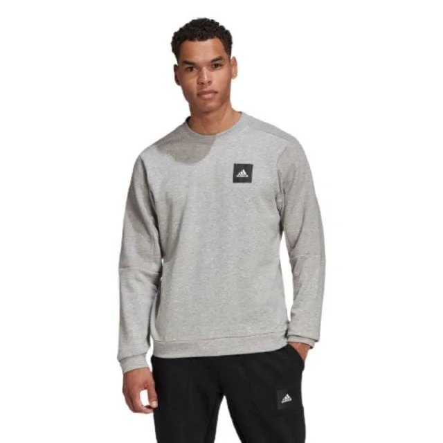 Long Sleeve Movie Shirts-Adidas Must Haves Crew Men Training Long Sleeve Grey