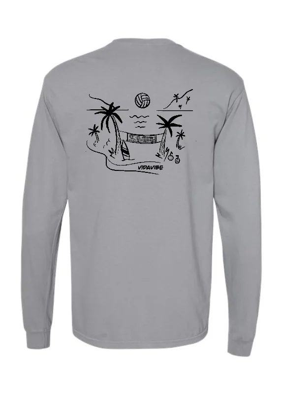 Long Sleeve Casual Shirts-Beachy Volleyball Long Sleeve