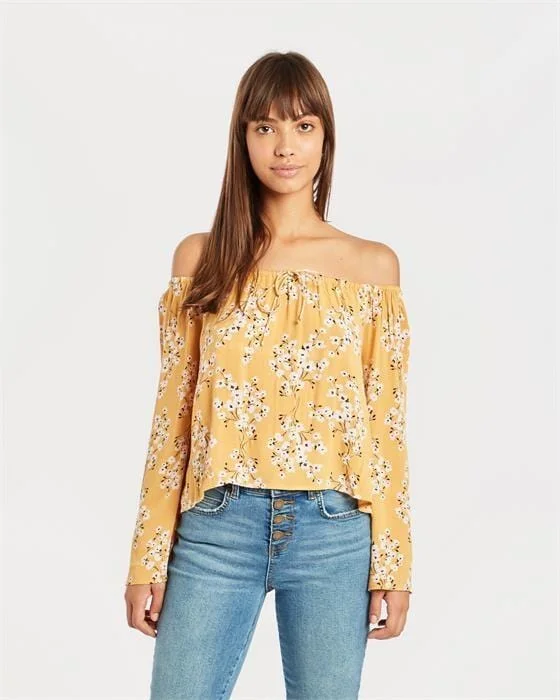 Long Sleeve Warm Shirts-Billabong Women's Beach N3Tp01 2767 Light It Up Golden Hour Long Sleeve.