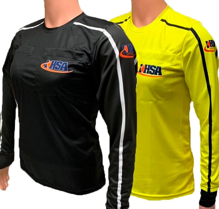 Long Sleeve Doctor Shirts-Davis IHSA Women's Long Sleeve Soccer Referee Black Shirt (IHSA)