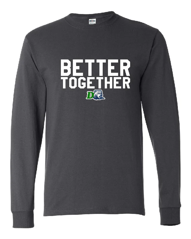 Long Sleeve Formal Shirts-Drew Volleyball JERZEES - Dri-Power® 50/50 Long Sleeve T-Shirt w/ Better Together Design on Front.