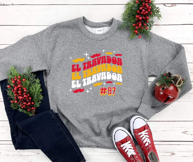 Long Sleeve Soccer Shirts-El Travador Grey Sweatshirt