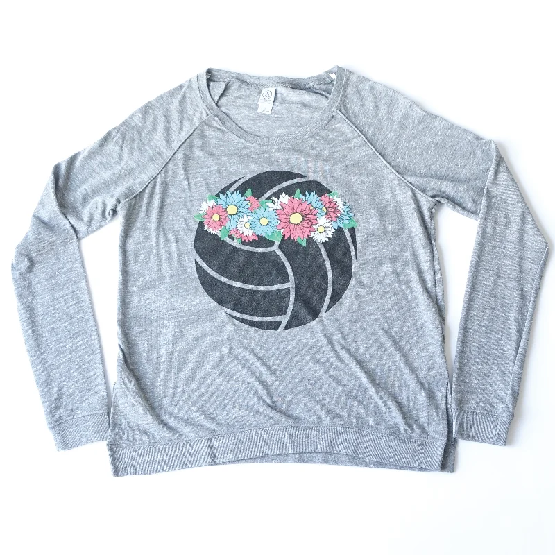 Long Sleeve Urban Shirts-Flower Crown Long Sleeve Raglan