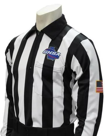 Long Sleeve Breathable Shirts-GHSA Foul-Weather Long Sleeve Football Referee Shirt