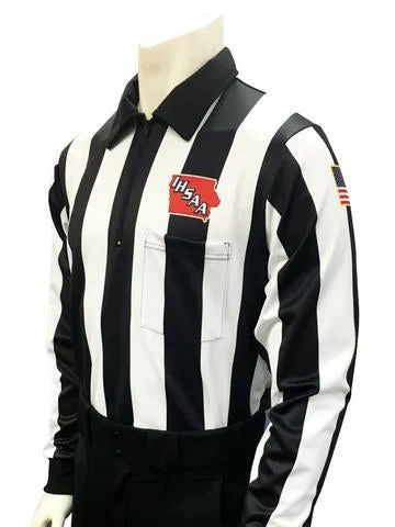 Long Sleeve Scrub Shirts-IHSAA Football Long Sleeve Referee Shirt