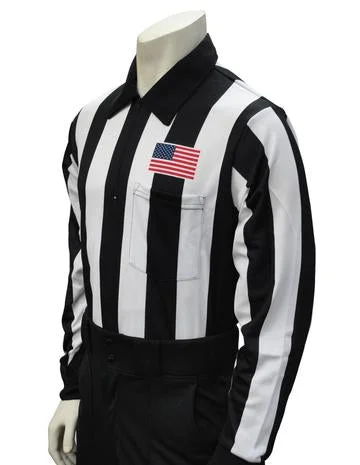 Long Sleeve Military Shirts-2 1/4" Long Sleeve Football Referee Sleeve Shirt with Flag on Left Chest