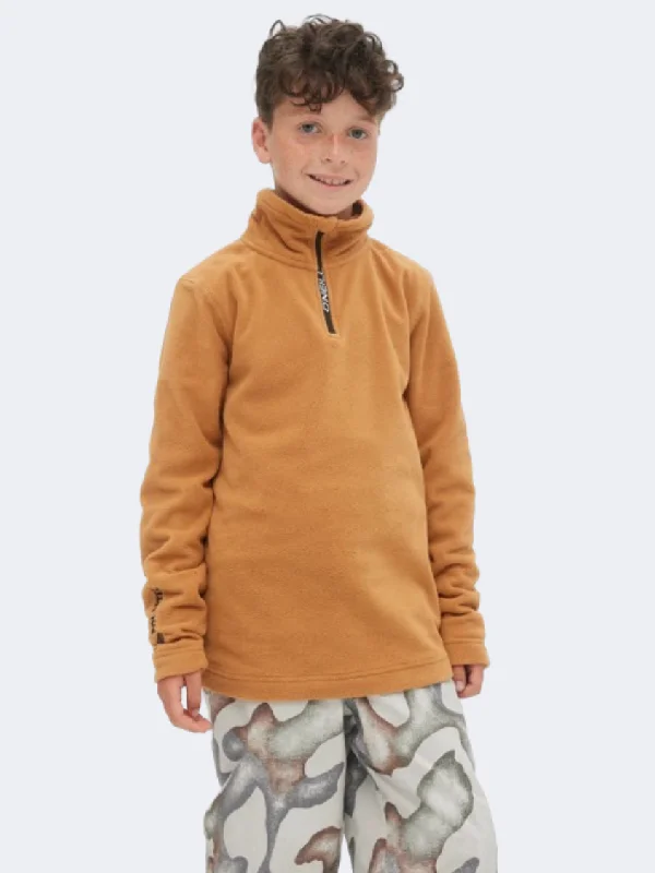 Long Sleeve Scoop Neck Shirts-ONeill JackS Boys Skiing Long Sleeve Rich Caramel