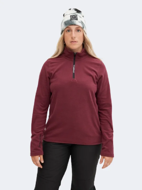 Long Sleeve Fleece Shirts-ONeill JackS Women Skiing Long Sleeve Windsor Wine