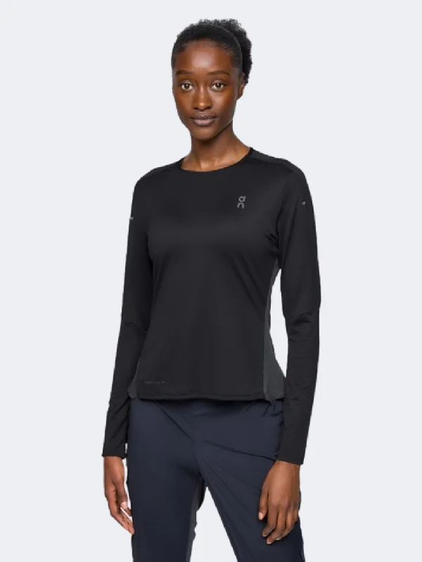 Long Sleeve Buddhist Shirts-On Performance Women Running Long Sleeve Black/Eclipse