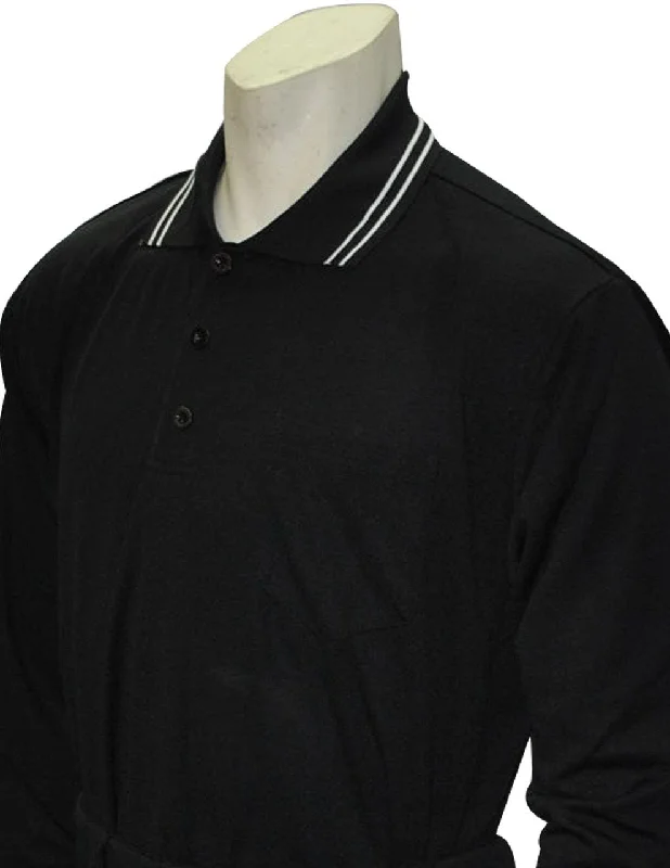 Long Sleeve Skate Shirts-Performance Mesh Umpire Long Sleeve Shirt - Black