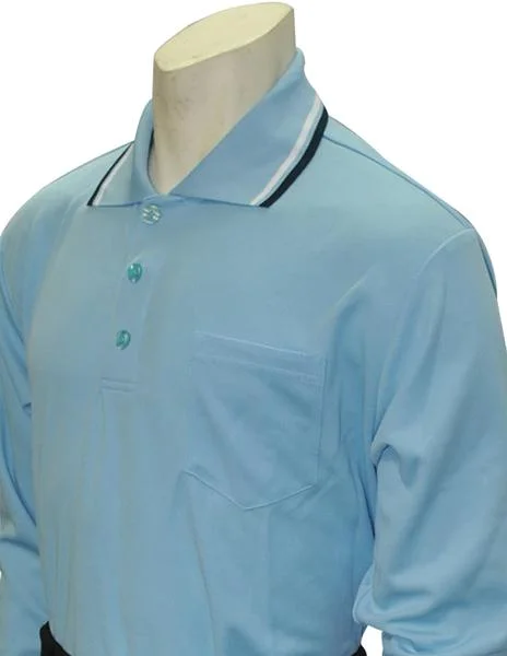 Long Sleeve Snowboarding Shirts-Performance Mesh Umpire Long Sleeve Shirt - Powder Blue