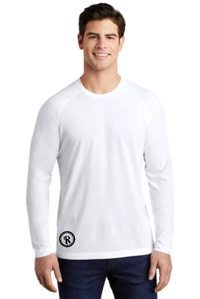 Long Sleeve School Shirts-PosiCharge Tri-Blend Wicking Raglan Long Sleeve Tee