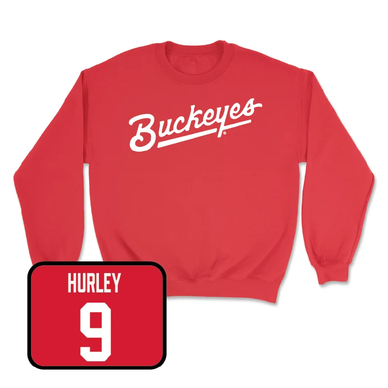 Long Sleeve Holiday Shirts-Red Men's Volleyball Script Crew  - Daniel Hurley