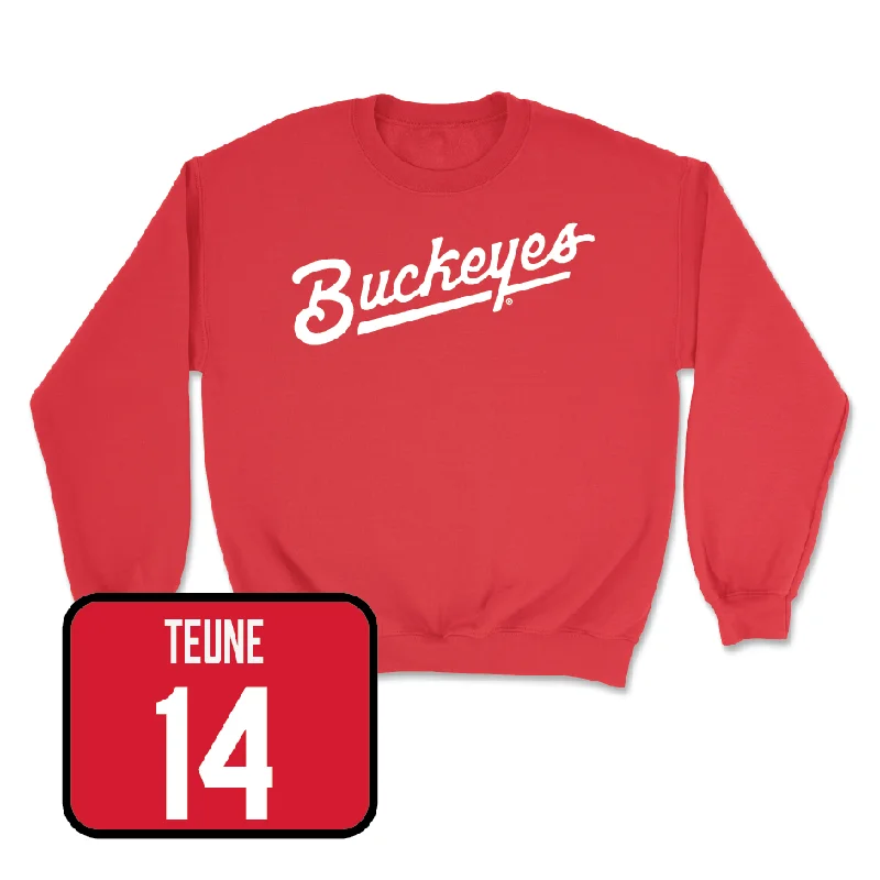 Long Sleeve Sun Protection Shirts-Red Men's Volleyball Script Crew - Kyle Teune