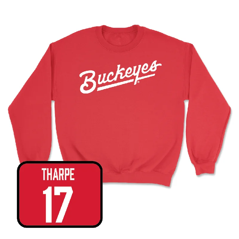 Long Sleeve Workwear Shirts-Red Men's Volleyball Script Crew - Tyler Tharpe