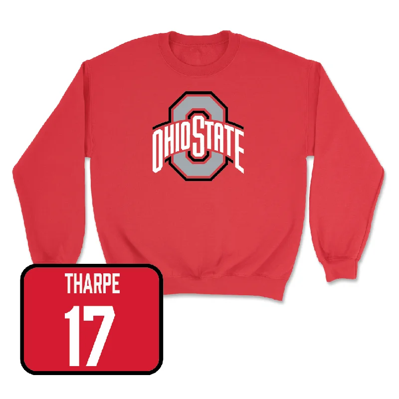 Long Sleeve Streaming Shirts-Red Men's Volleyball Team Crew - Tyler Tharpe