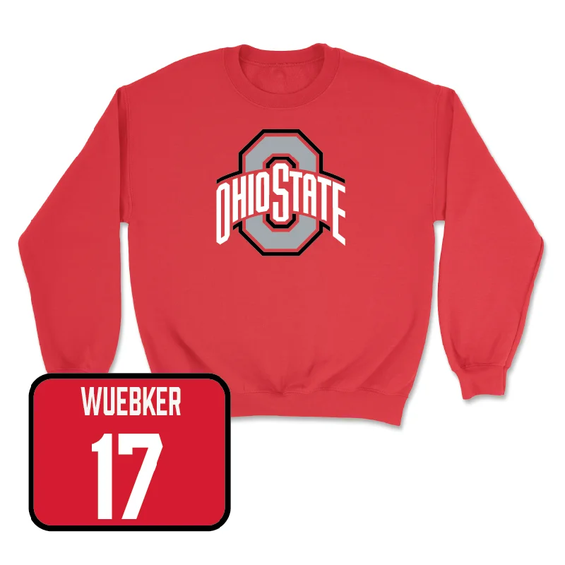 Long Sleeve Funny Shirts-Red Women's Volleyball Team Crew - Reese Wuebker