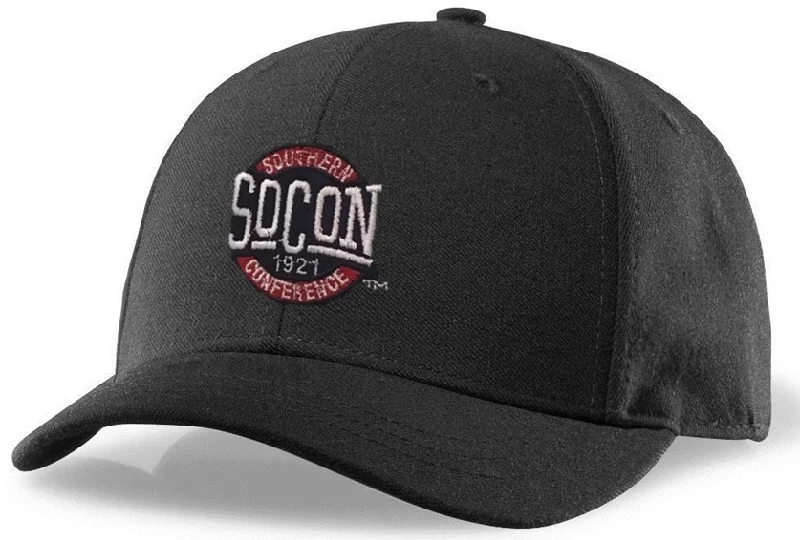 Trendy Hat for Men-Richardson Black 4-Stitch Combo Umpire Hat (SOCON)