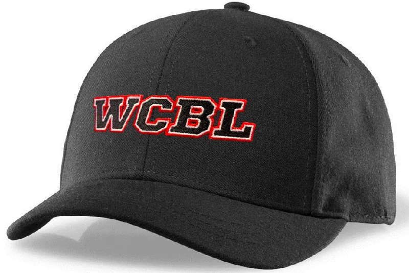 Streetwear Hat for Men-Richardson Black 4-Stitch Combo Umpire Hat (WCBL)