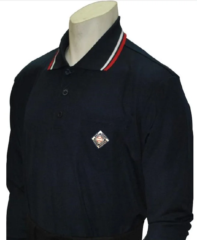 Long Sleeve Moto Shirts-Smitty Body Flex Long Sleeve Navy Umpire Shirt (MCUA)