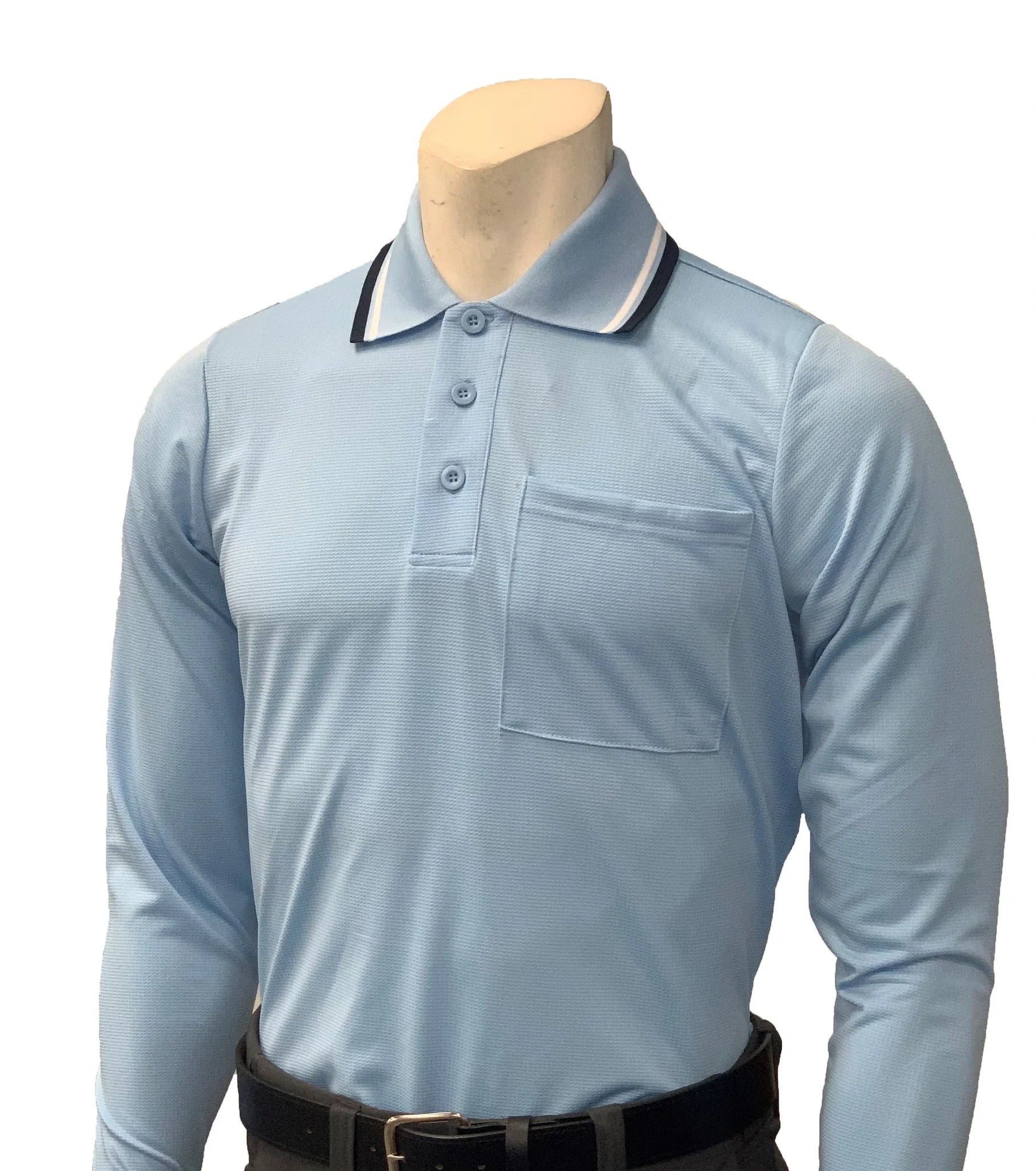 Long Sleeve College Shirts-Smitty Body Flex Long Sleeve Powder Blue Umpire Shirt