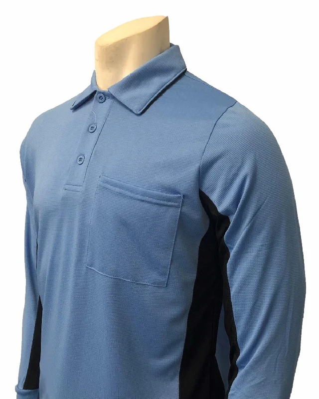 Long Sleeve Workwear Shirts-Smitty "Major League" Body-Flex Style Umpire Long Sleeve Shirt - Sky Blue