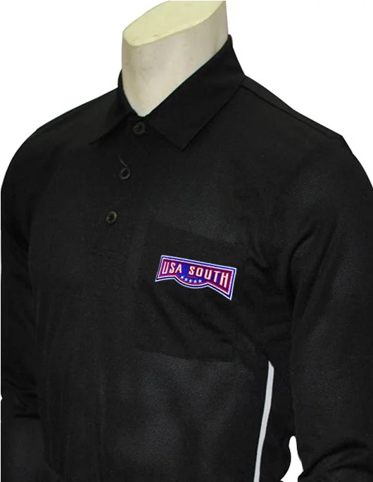 Long Sleeve Emo Shirts-Smitty Pro Series Long Sleeve Black Umpire Shirt (USA SOUTH)