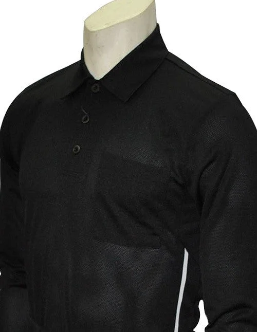 Long Sleeve Branded Shirts-Smitty Pro Series Long Sleeve Black Umpire Shirt