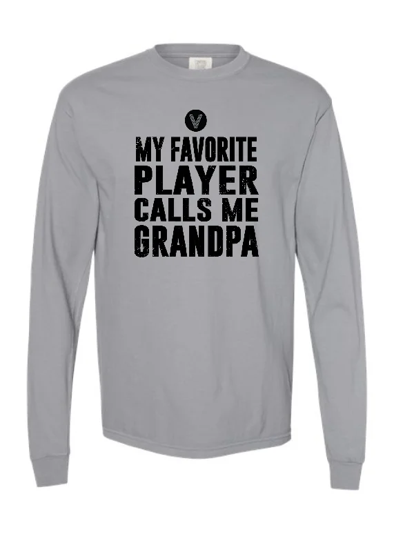 Long Sleeve Silk Shirts-Sport Grandpa Long Sleeve