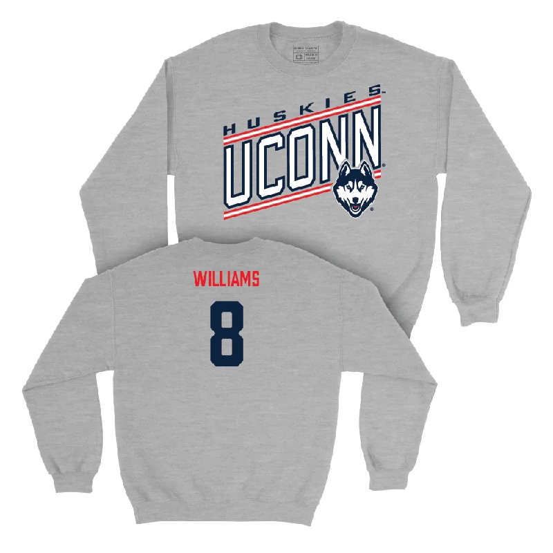 Long Sleeve Custom Printed Shirts-Sport Grey Women's Volleyball Vintage Crewneck  - Dajah Williams