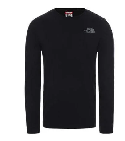 Long Sleeve Monogram Shirts-The North Face Easy Long-Sleeve Men Lifestyle Long Sleeve Black/Zinc Grey Nf0A2Tx1Kz21