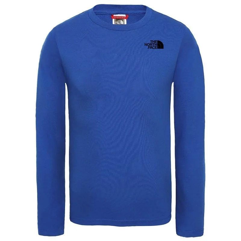 Long Sleeve Custom Printed Shirts-The North Face Easy Tee Men Lifestyle Long Sleeve Blue