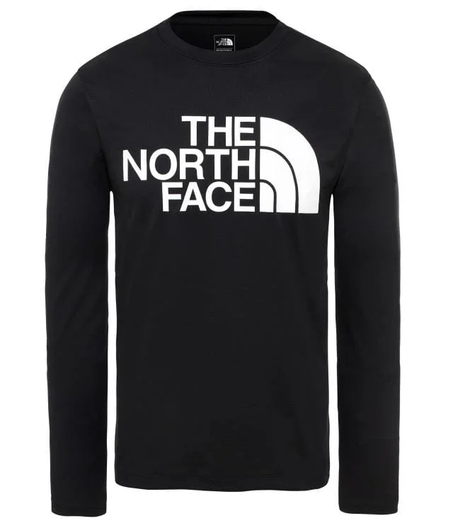 Long Sleeve Logo Shirts-The North Face Flex 2 Big Logo Men Training Long Sleeve Black/White