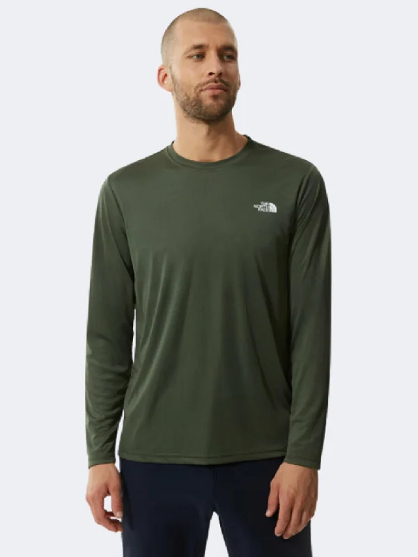 Long Sleeve Tactical Shirts-The North Face Rea Amp Men Training Long Sleeve Thyme