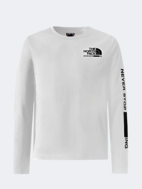 Long Sleeve Chef Shirts-The North Face Teen Graphic Kids Lifestyle Long Sleeve White/Black