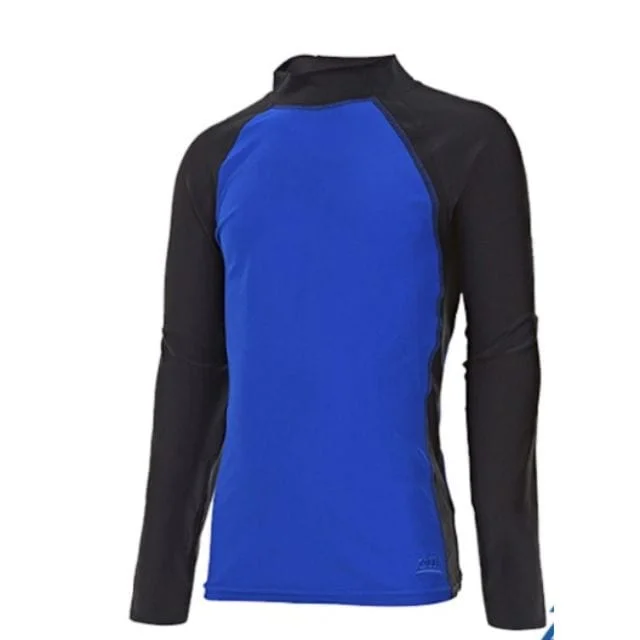 Long Sleeve Barista Shirts-Zoggs Long Sleeve Sun Top  Boys Beach Blue And Black 7057191