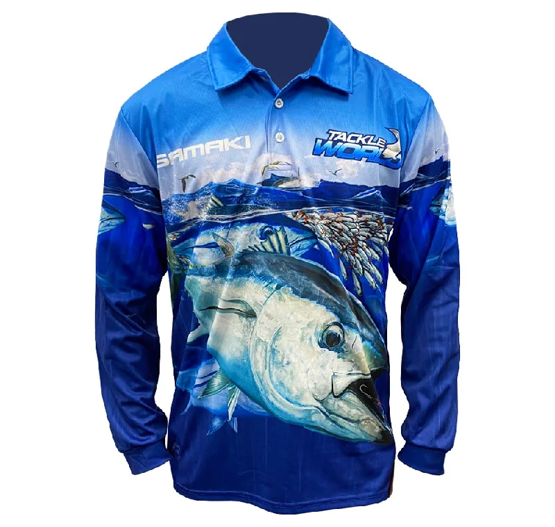 Long Sleeve Basketball Shirts-Samaki Tackle World Bluefin V2 Fishing Shirt