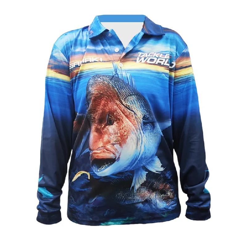 Long Sleeve Gym Shirts-Samaki Tackle World Snapper V2 Fishing Shirt