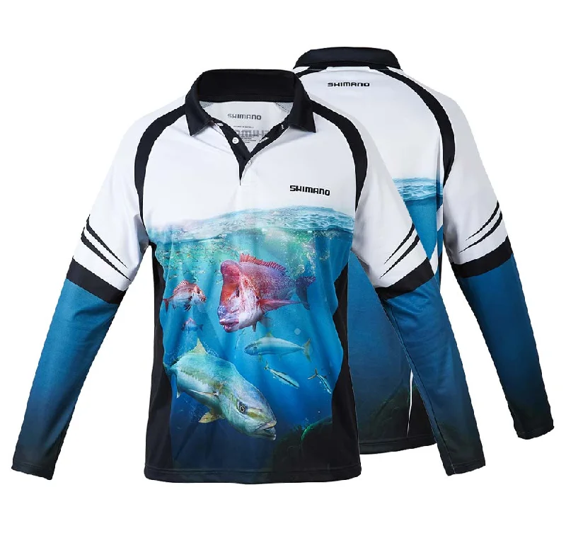 Long Sleeve Birthday Shirts-Shimano Coltsniper Bottom Basher Fishing Shirt